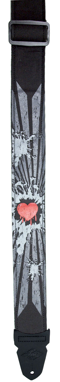 Beschreibung: Baumwollgurt mit bedruckter Oberseite und Lederenden. Motiv: grunge heart Breite: 5 cm ... LM Gurt GR Grunge Series *