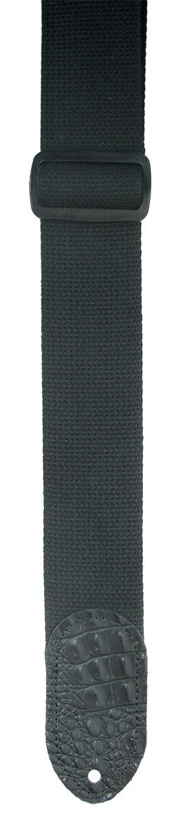 Beschreibung: Baumwollgurt mit schwarzen Lederenden Krokodillederoptik Farbe: schwarz Breite: 5 cm ... LM Gurt PS-3CCB cotton croc schwarz