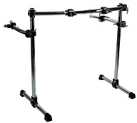 Rack aus dem Dixon Flex- Rack- System Basic- Rack mit T- Füßen und gebogener Stange Rack besteht aus den Einzelkomponenten: (1X) PSOB- 43CB, (2X) PSOB- 36B, (2X) PSO- TLA, (2X) PAKL- 1831, (4X) PAKL ... Dixon PSO950 Rack mit Seitenarmen