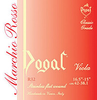 Beschreibung: Ein Kern aus Stahl mit Karbonanteil trägt dazu bei, dass sich diese Saite anfühlt wie eine Darmsaite. Ideal …... Dogal R32 Viola M.Rosso 16,5-15 chrome