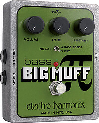 Der typische Big Muff Sound zugeschnitten auf den Bass. Ohne Verlust der tiefen Frequenzen. Regler für Volume, Tone und …... Electro Harmonix Bass Big Muff Pi