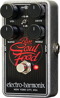 Ein ganz natürlich klingender Overdrive und Clean Boost speziell ausgelegt für den Bass. Er betont den ursprünglichen Sound …... Electro Harmonix Bass Soul Food