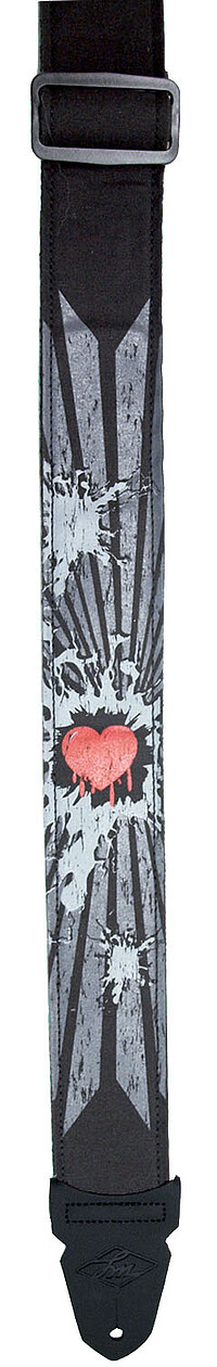 Beschreibung: Baumwollgurt mit bedruckter Oberseite und Lederenden. Motiv: grunge heart Breite: 5 cm ... LM Gurt GR Grunge Series *