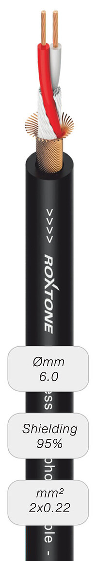 Roxtone Mic-kabel Smart bk 10m XLR/Kl.  