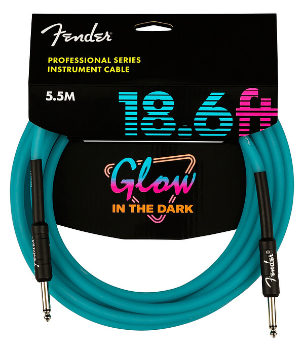Fender® Glow in the dark Kabel blue 5,5m 