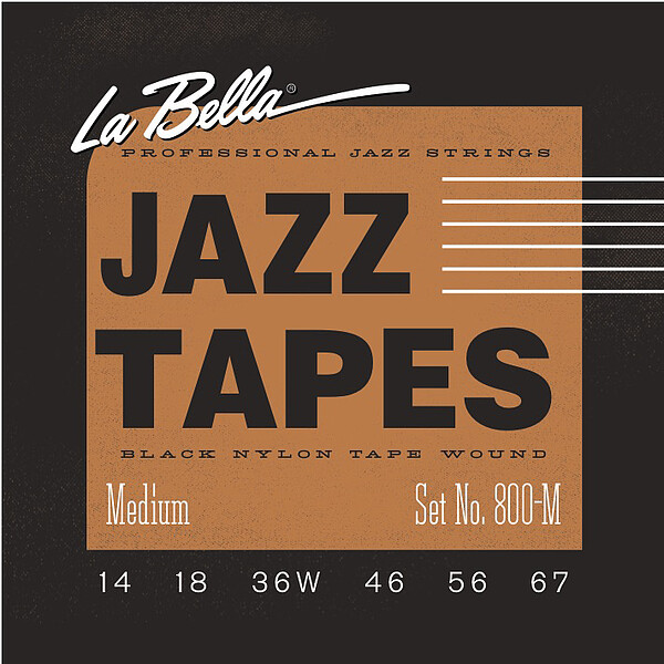 La Bella Jazz Tapes 800 M Black Nylon  