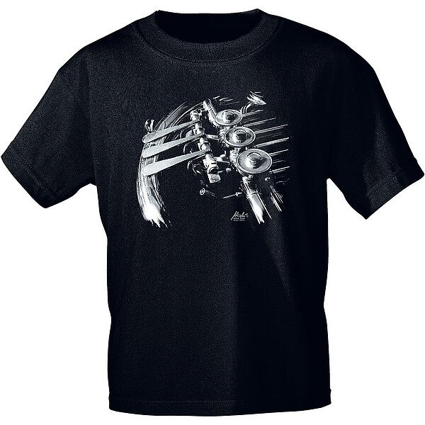 T-Shirt schwarz Waldhorn-Ventil M  