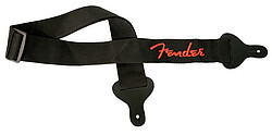 Fender Gurt Nylon schwarz mit rotem Logo 