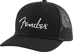 Fender® Silver Logo Snapback Hat, black  