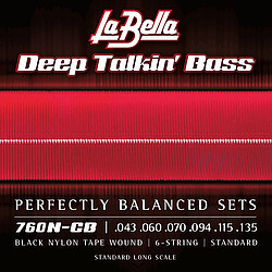 La Bella 760N-CB Black Nylon Bass043/135 