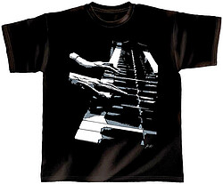T-Shirt schwarz Piano Hands L  