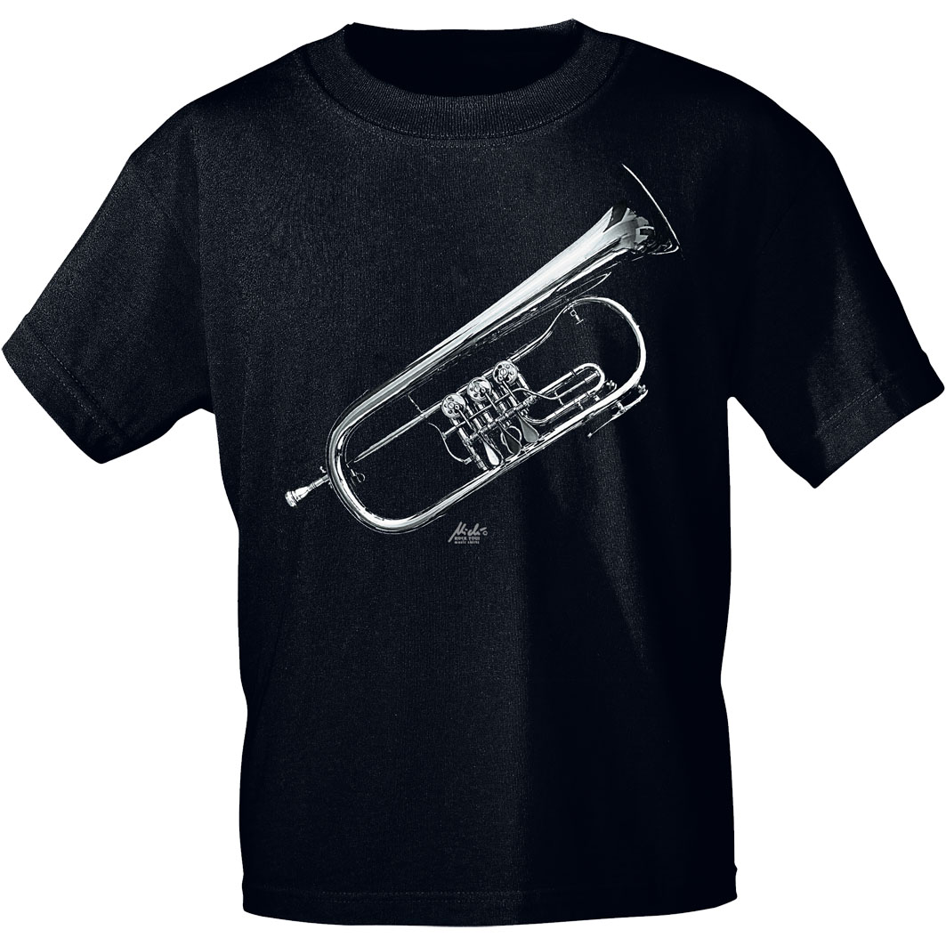 T-​Shirt schwarz Flügelhorn XXL  