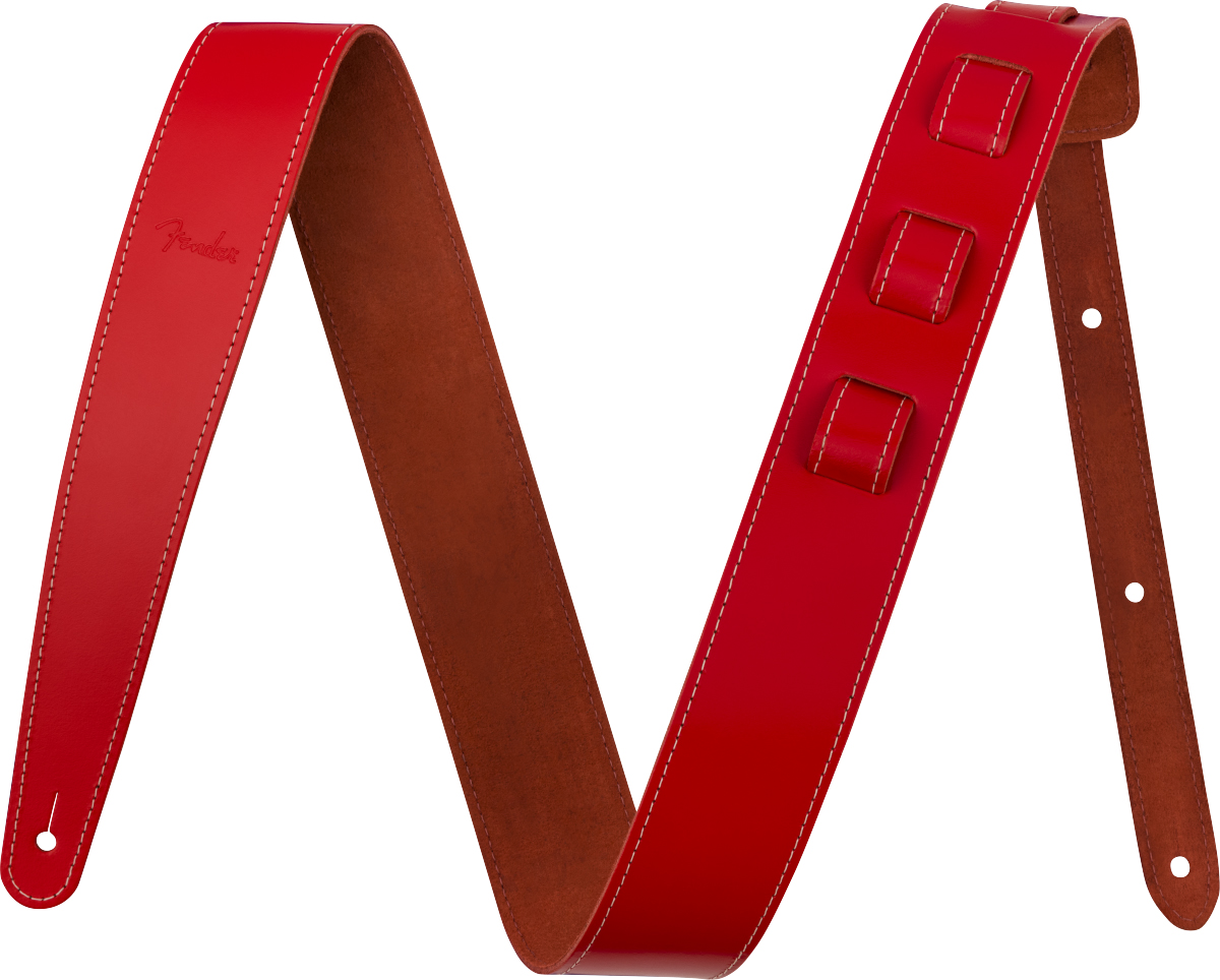 Fender® Essentials Leather Strap red 2"  