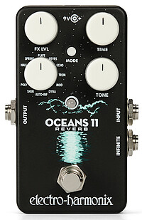 Ein kompaktes und erschwingliches Reverb-Pedal mit fortschrittlicher Technologie und 11 Hall Presets. Hier ist alles drin - von Basic bis Exotisch: HALL, SPRING, PLATE, REVRS, ECHO, TREM, MOD, DYNA … Electro Harmonix Oceans 11 Reverb