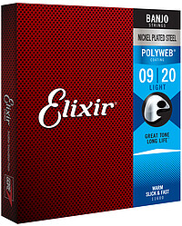 Stärke: 009/010/013/020/009 Beschichtung: Polyweb Coating Beschreibung: Beschichtung für 3-5 mal längere Haltbarkeit …... Elixir Banjo Polyweb *