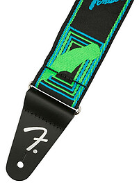 Fender® Neon Monogr. Strap, green/blue  