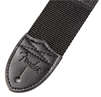 Fender® Poly Strap bk, yellow logo, 5cm  