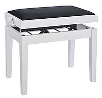 K & M 13927 Klavierbank, weiß pol. Vel.  