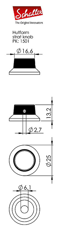 Schaller Strat® Knob black (3)  