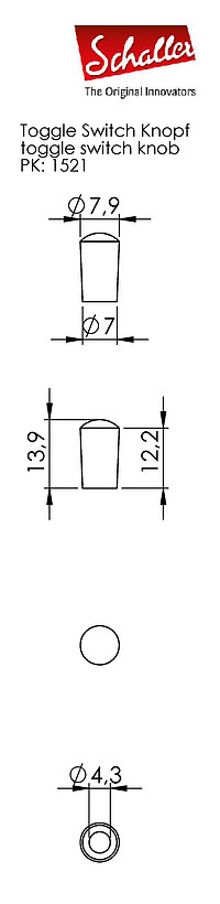 Schaller Toggle Switch Knob black  